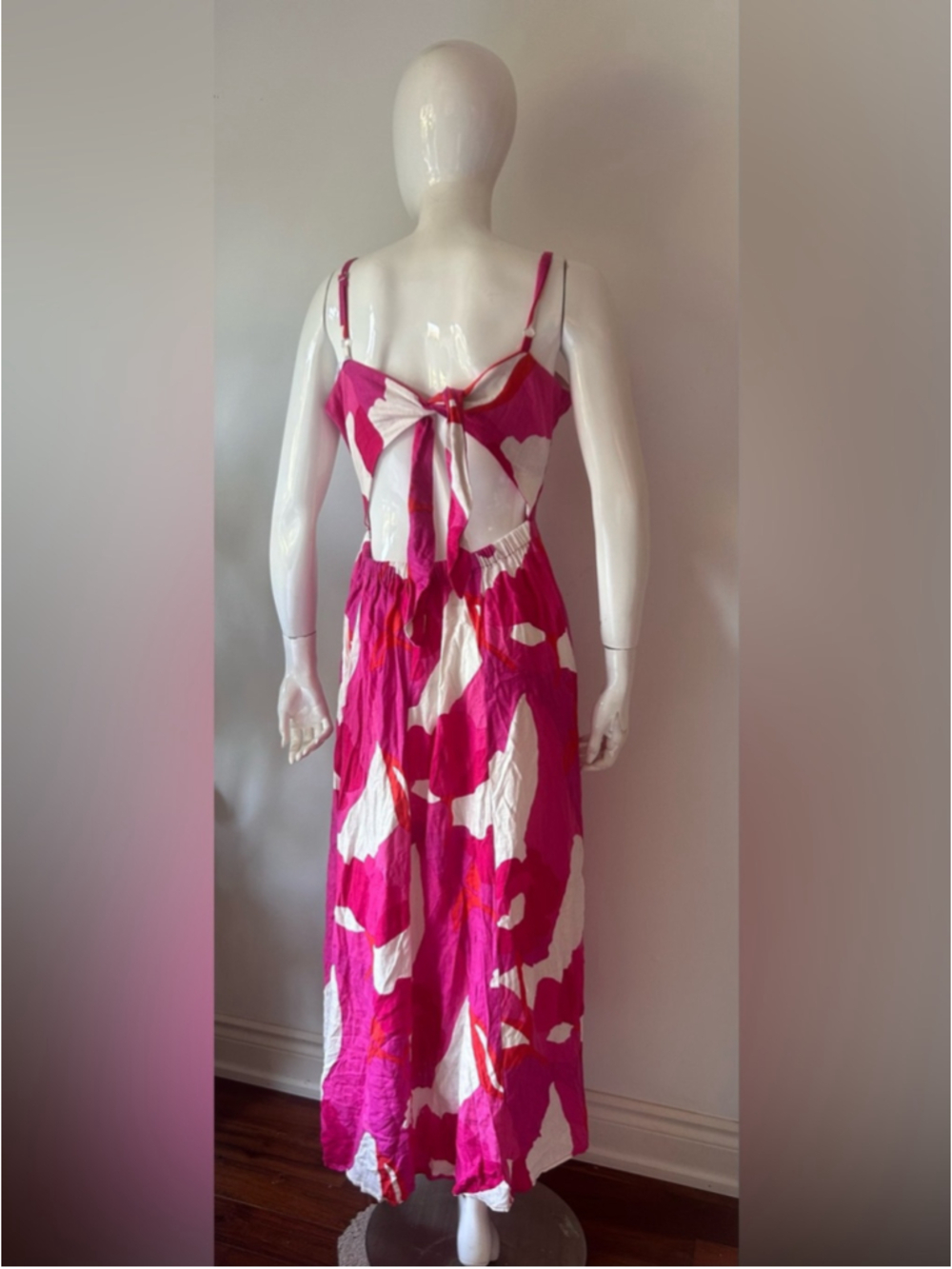1. State Fuchsia and White Abstract Print Maxi Dress - Picture 5 of 7
